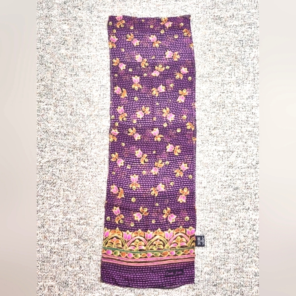 Carole Little Tulip Print Silk Oblong Scarf
